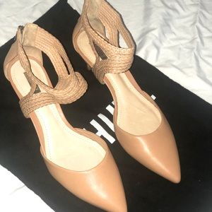 New Schultz (Estella) Tan Leather pointed-toe-kitten-heel-pump